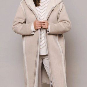 Rino and Pelle JoJo Hooded Coat in Stone